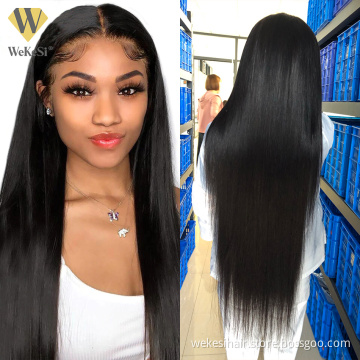 Bone straight human hair wigs wholesale cuticle aligned mink virgin brazilian 150% 180% 200% human hair lace front wigs vendors